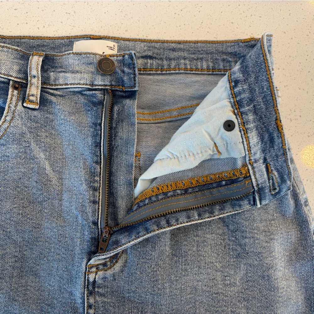 Aritzia Wilfred Free Vintage Light Blue ‘Tanit’ Raw Hem Denim Mini Skirt - Picture 9 of 12